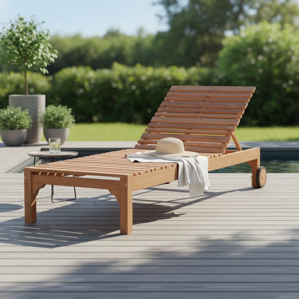 Hudson aurinkolaveria, materiaali Teak Gold