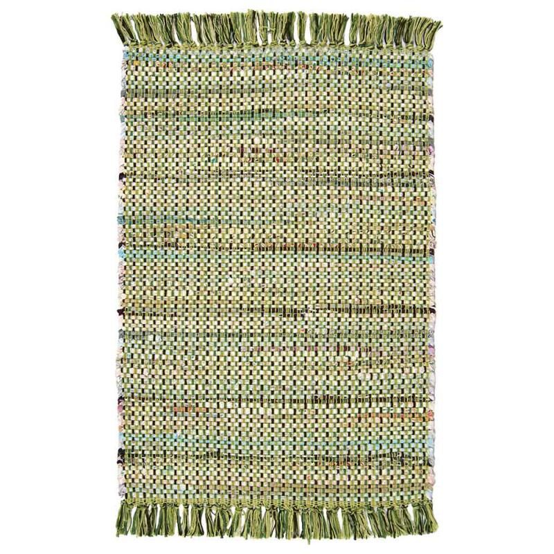 Huviniemi vihreä puuvilla räsymatto. paksuus 10mm. molemmin puolin pidettävä.