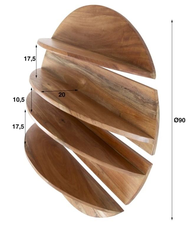 Amsterdam pyöreä seinähylly, luonnonväri