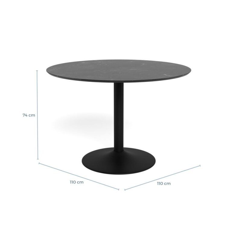 Eira pyöreä ruokapöytä 110cm, musta