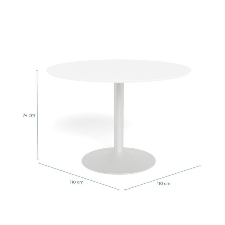 Eira pyöreä ruokapöytä 110cm, valkoinen