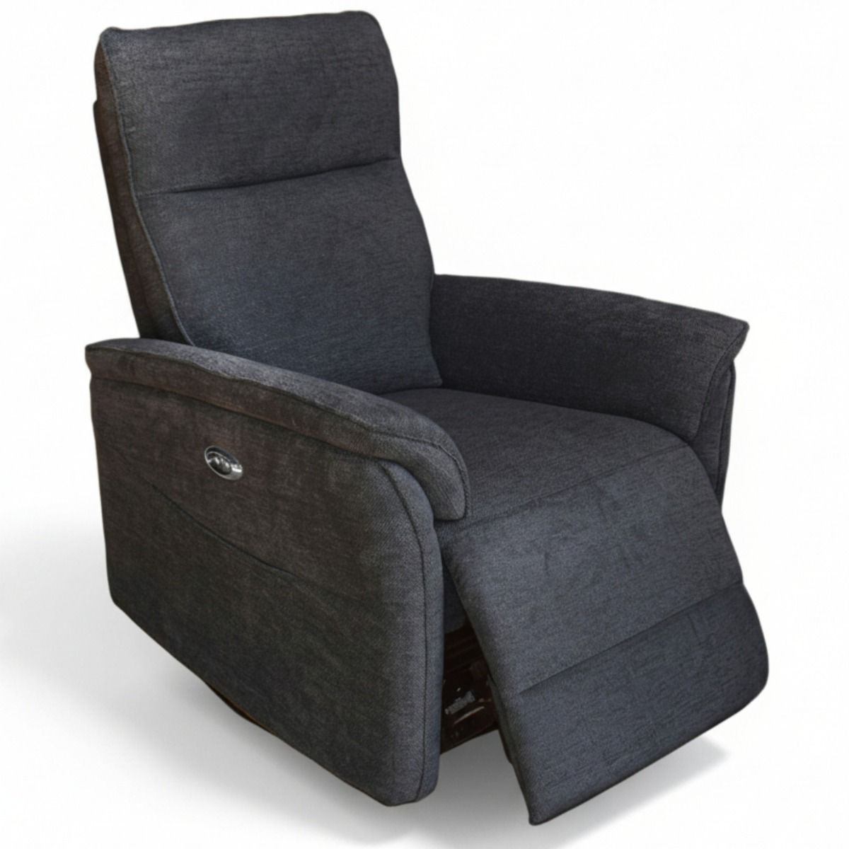 Iisa sähkömekanismituoli, tummanharmaa kangas