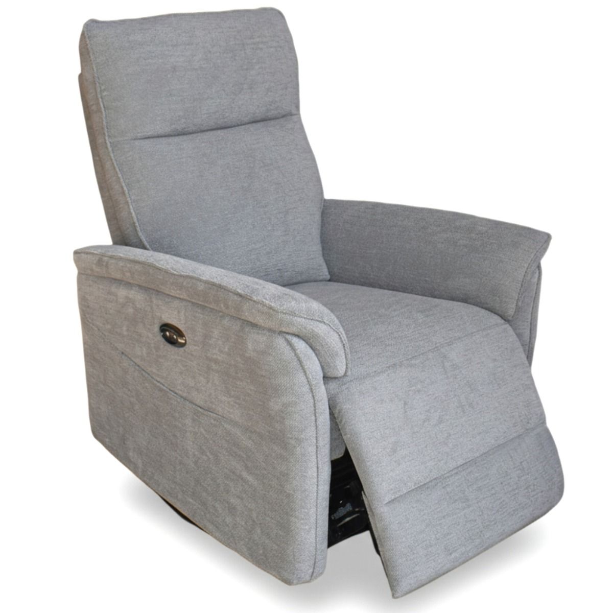 Iisa sähkömekanismituoli, vaaleanharmaa kangas