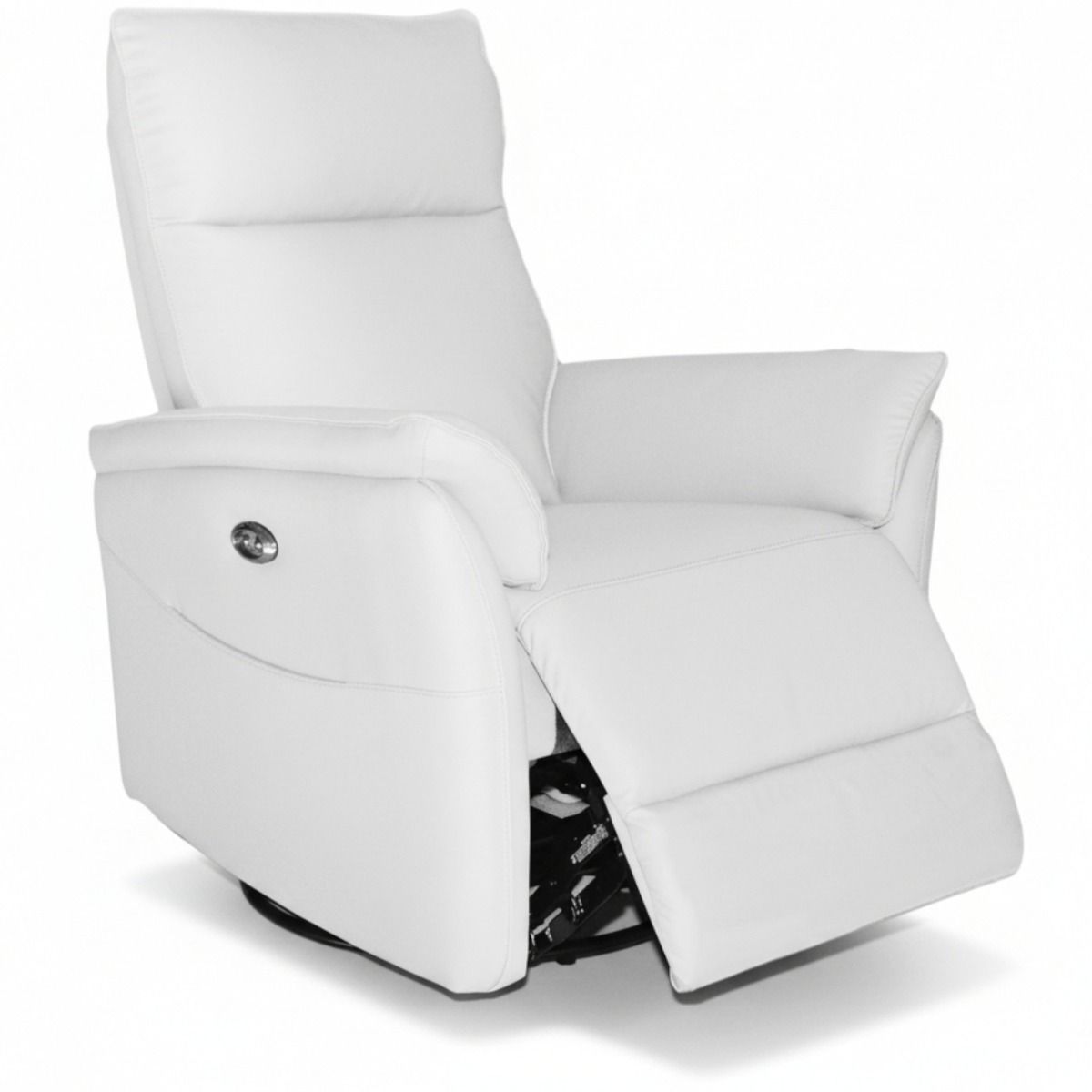 Iisa sähkömekanismituoli, valkoinen nahka