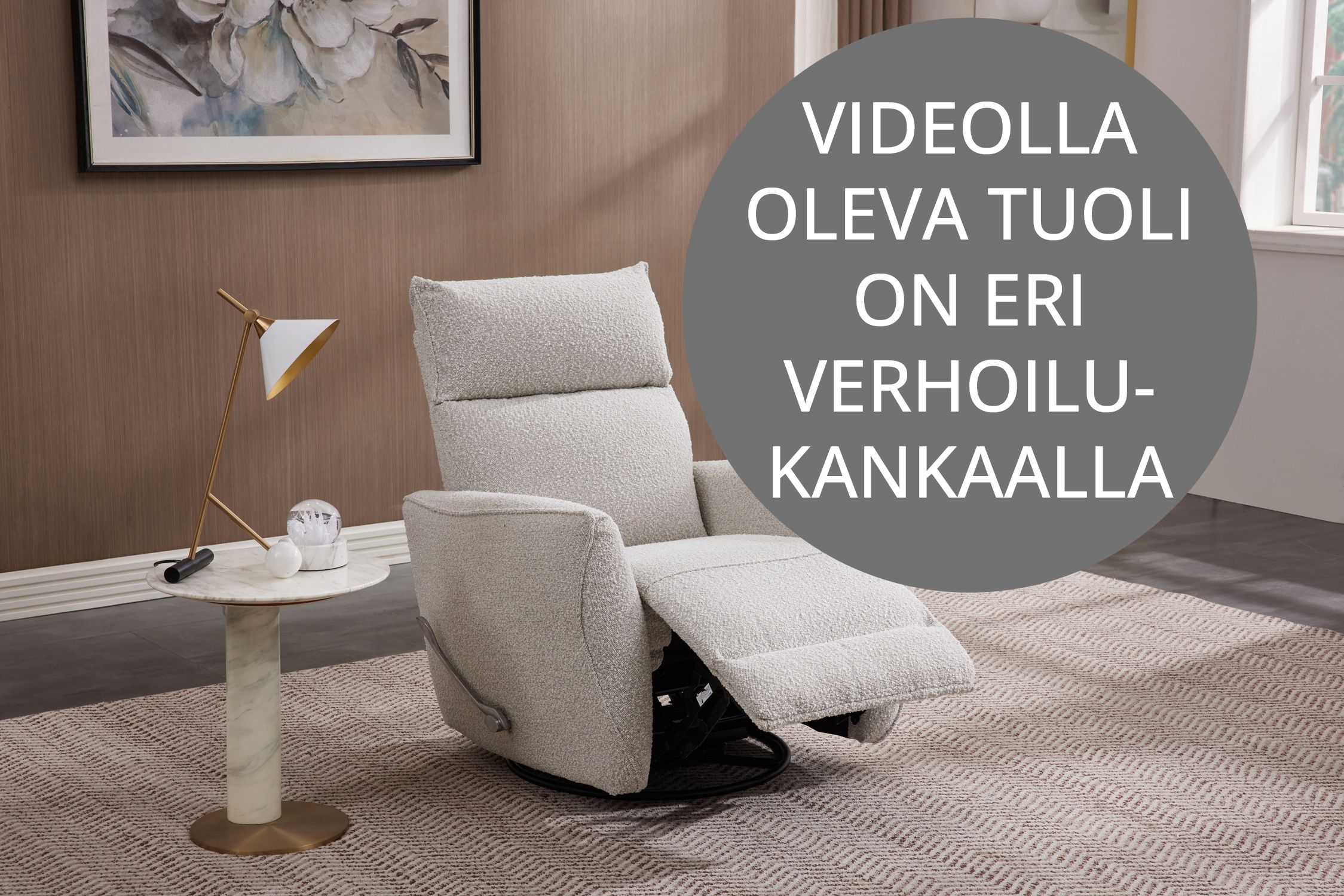 Indiana reclinertuoli, vaaleanharmaa