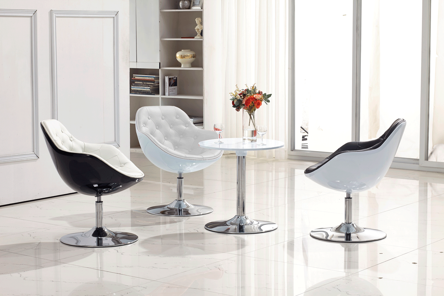 Giselle pyöreä 60cm apupöytä valkoinen