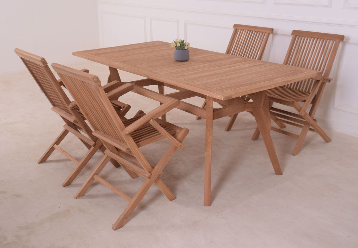 Aruba ruokapöytä 90x180cm, tiikkiä