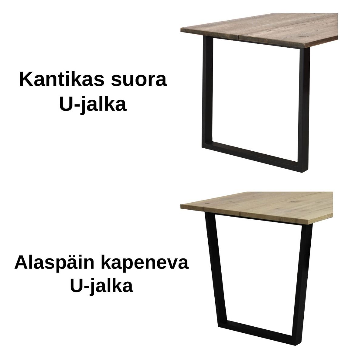 Jussi tammi ruokapöytä 89x140cm metallijaloilla