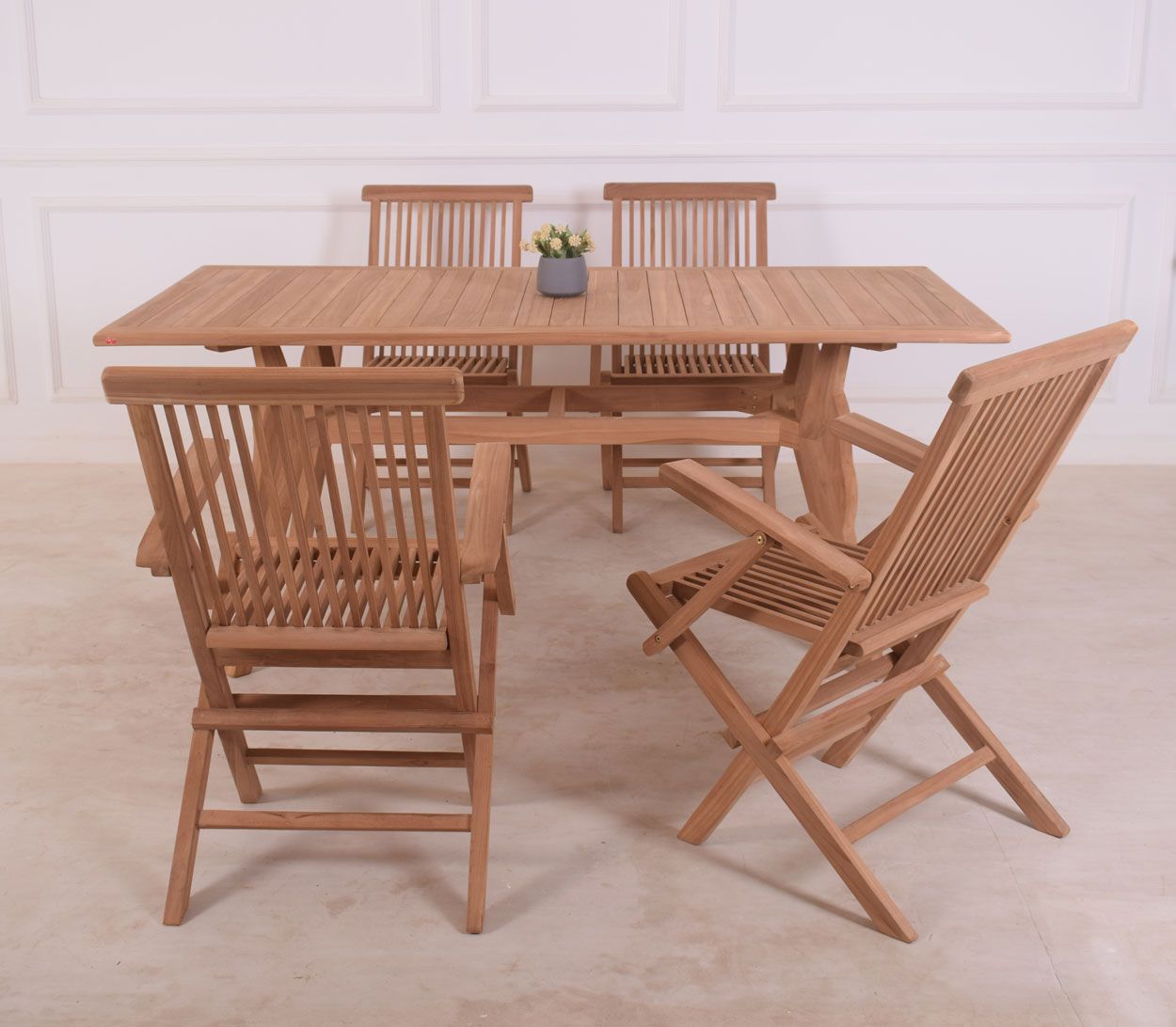 Bermuda taittotuoli käsinojilla, tiikkiä