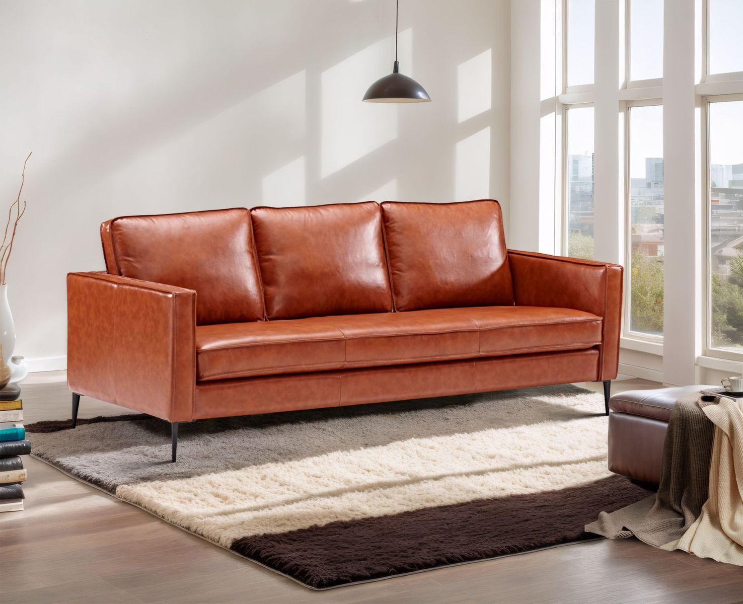 Jason nahkasohva ruskealla nahkaverhoilulla