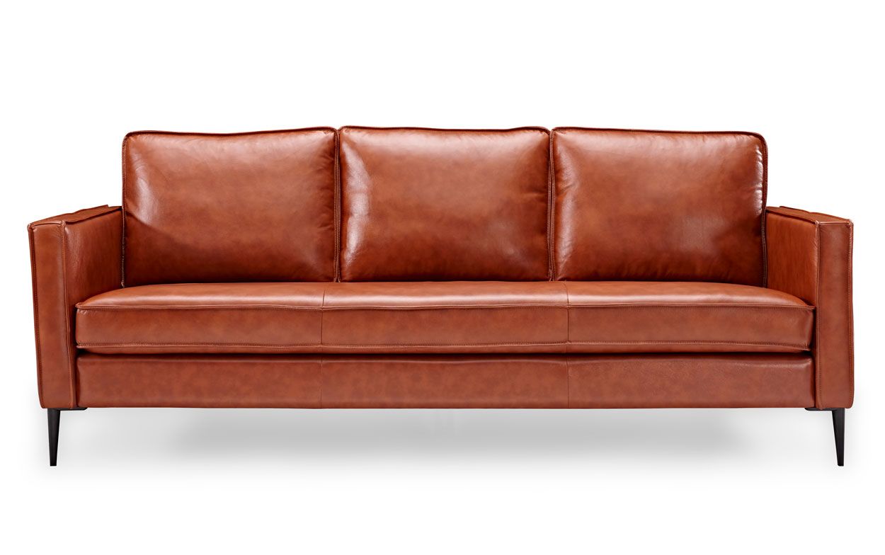 Jason 3-ist nahkasohva, vintage ruskea