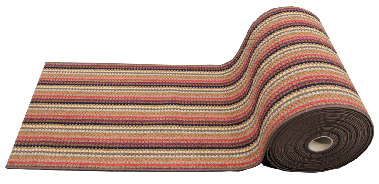 Värikäs Retro käytävämatto, liukupohjauksella