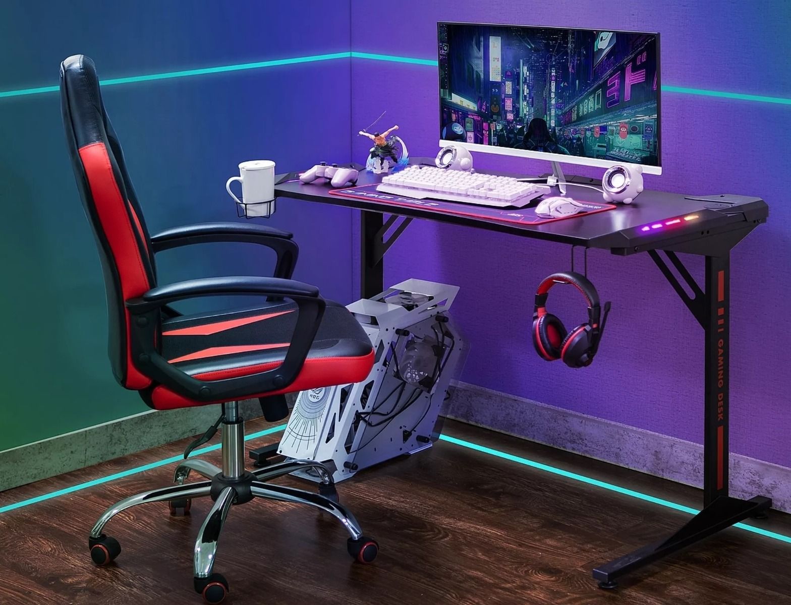 Jonne pelipöytä led-valoilla