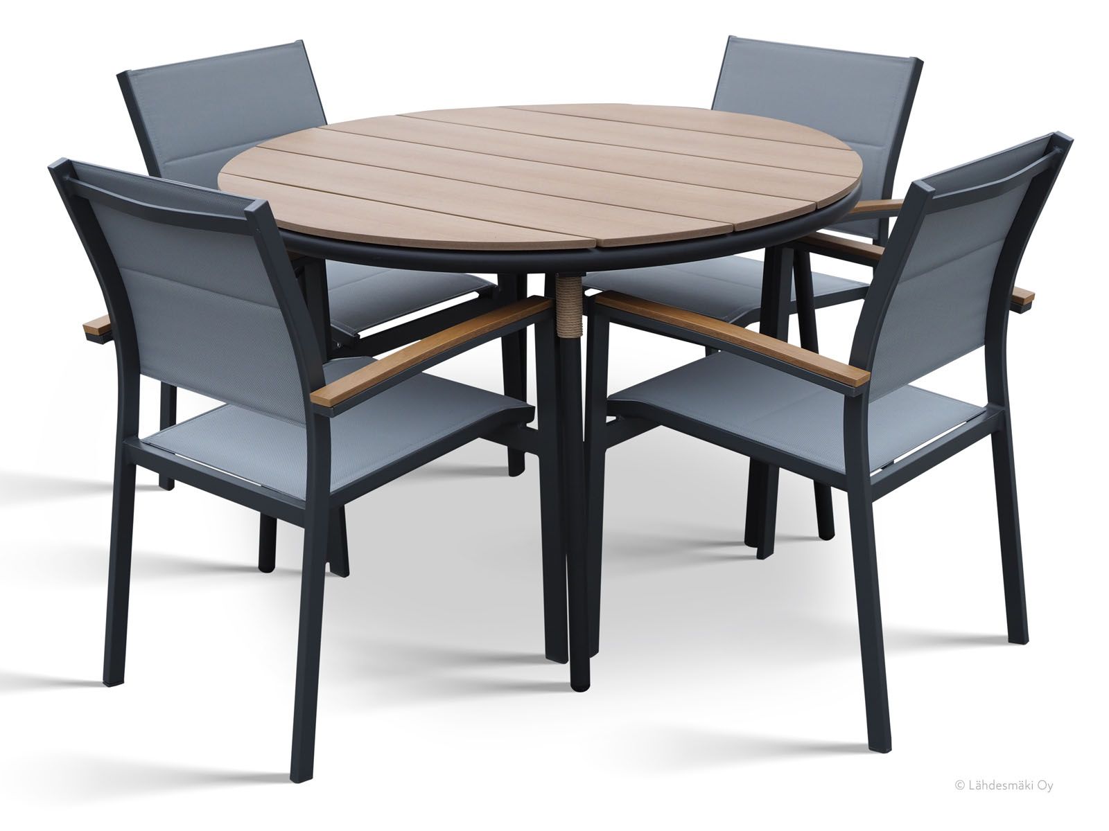 Juno pyöreä terassipöytä + 4kpl Tango tuoleja, eri värejä