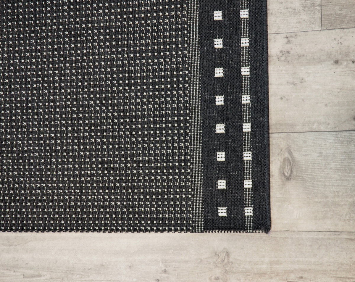 Ruutu käytävämatto 80cm lev, musta