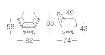 KA-832 -lepotuoli mitat
