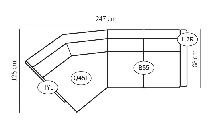 Neiser Inspira kaareva kulmasohva, eri värejä