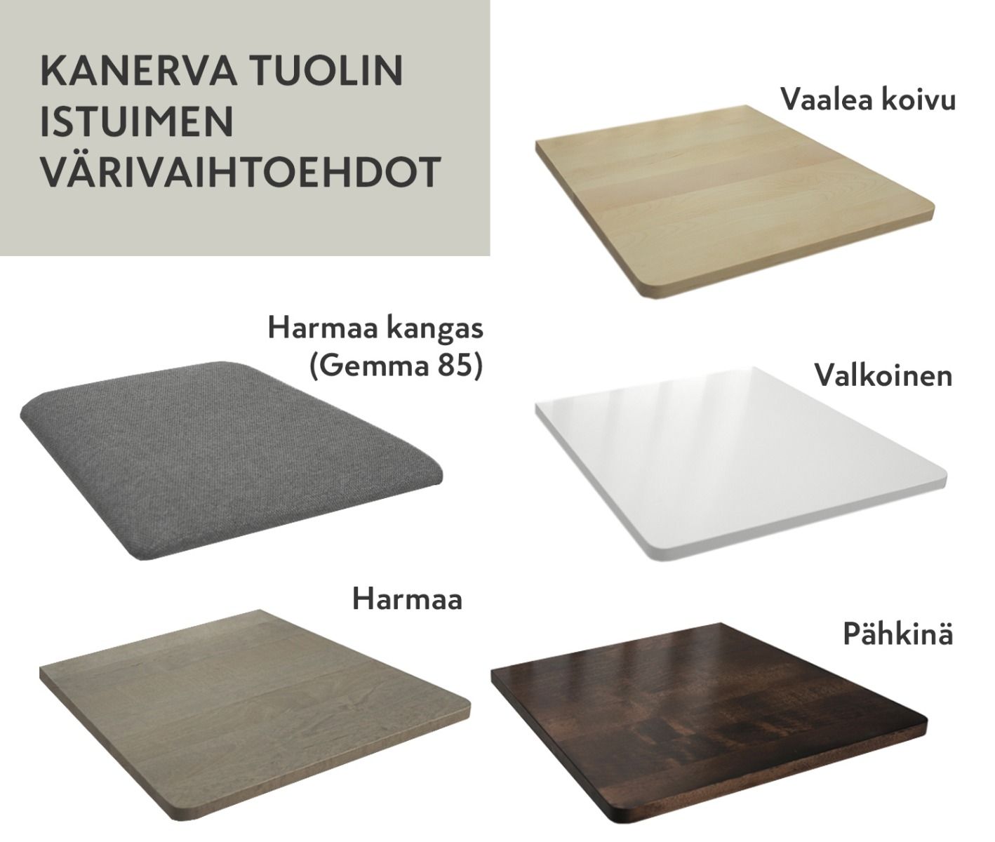 Kanerva ruokaryhmä neljälle, musta/koivu