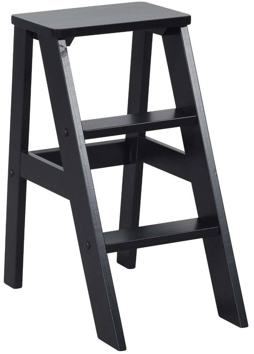 2-askelmainen Kanto porrasjakkara, musta.