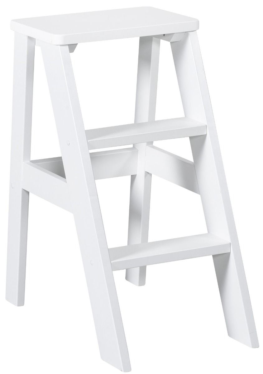 2-askelmainen Kanto porrasjakkara, valkoinen.