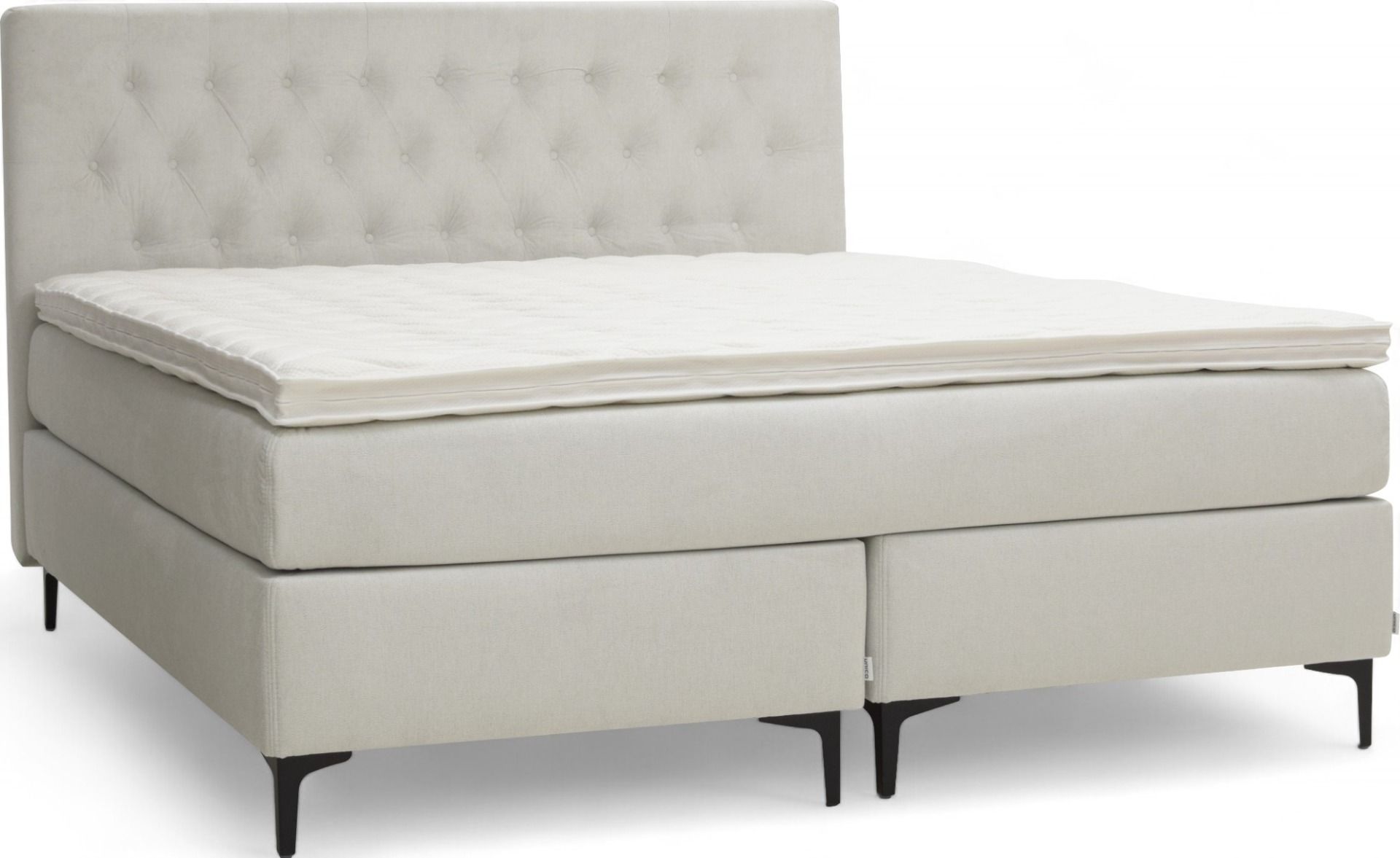 Elegance 160 x 200 jenkkisänky vaalea jossa napitettu sängynpääty