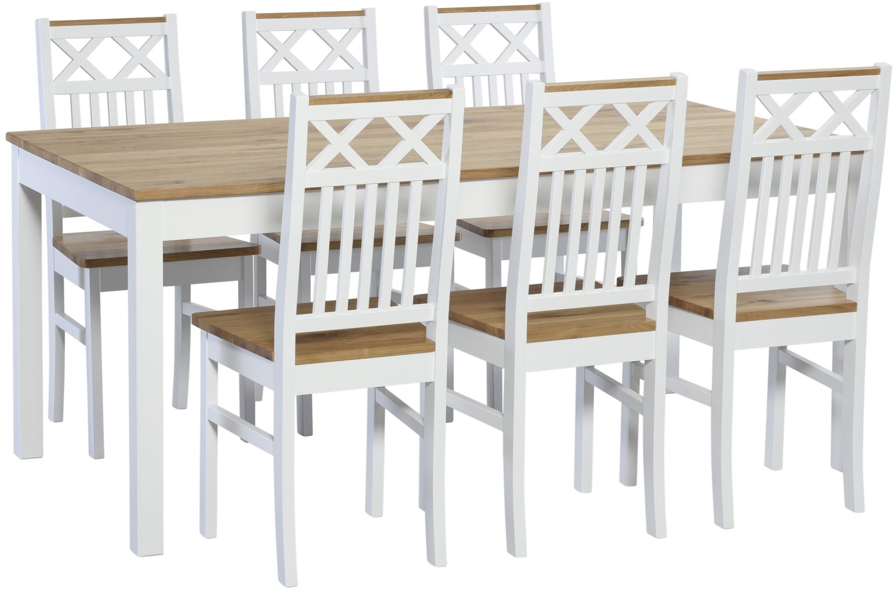 Luoto ruokapöydän tuoli, valkoinen/tammi