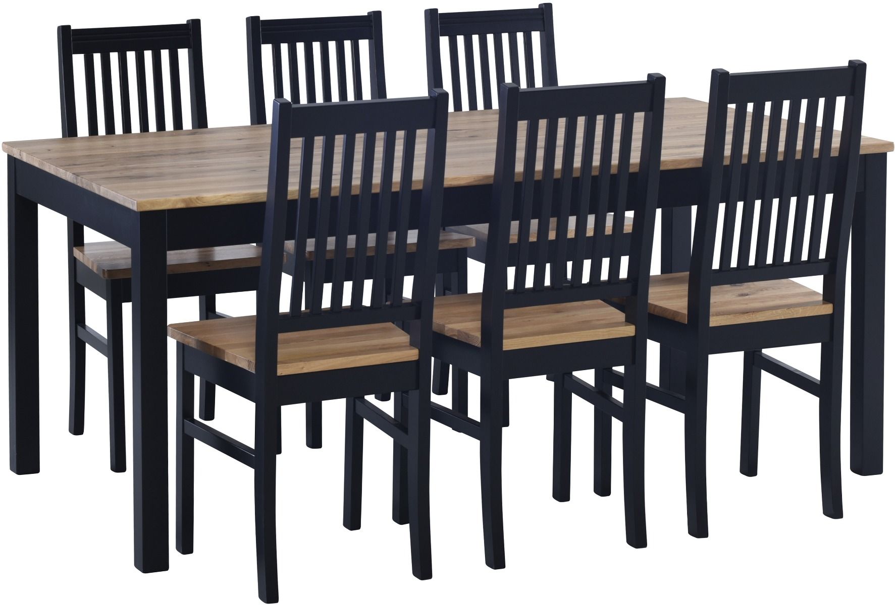 Kaski ruokapöytä 180x90 cm, rustiikkitammi/ musta