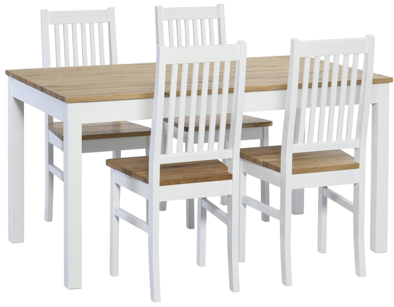 Kaski ruokapöytä 130x80 cm, rustiikkitammi/valkoinen