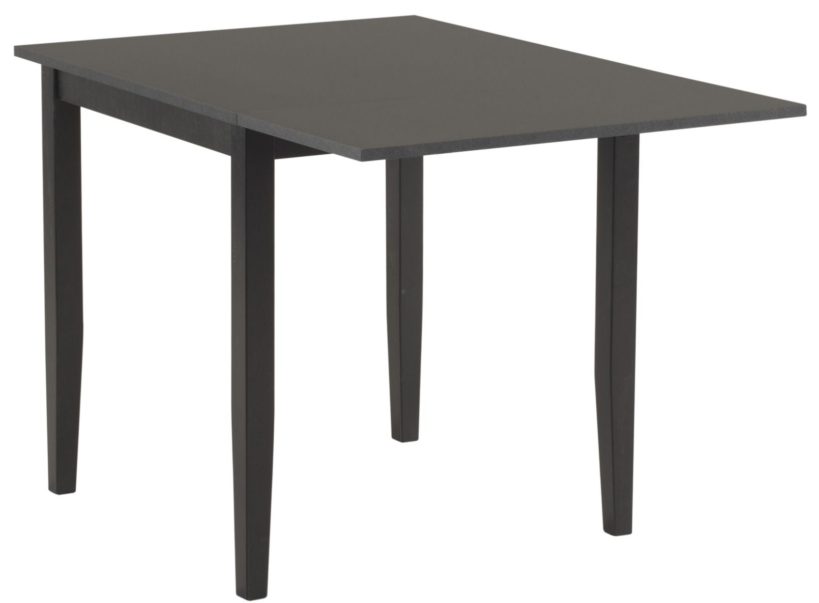 Musta klaffi ruokapöytä 75x75cm, klaffin pituus 35cm.