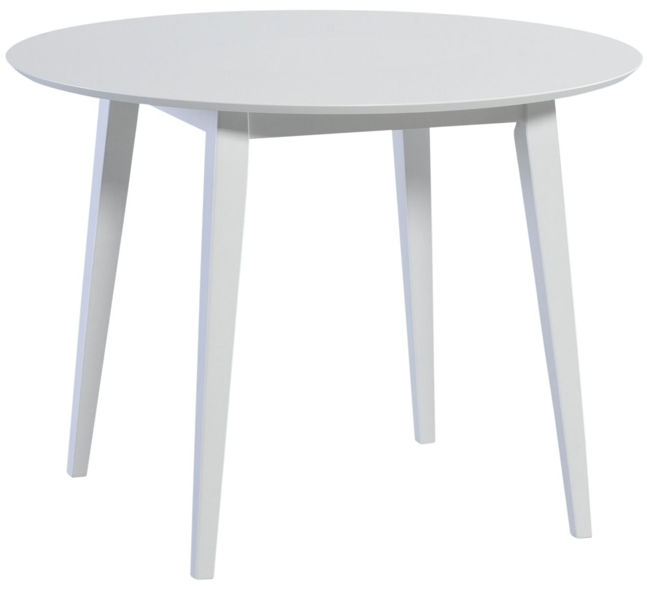 Kaura pyöreä pöytä + Touko pinnatuolit, valkoinen