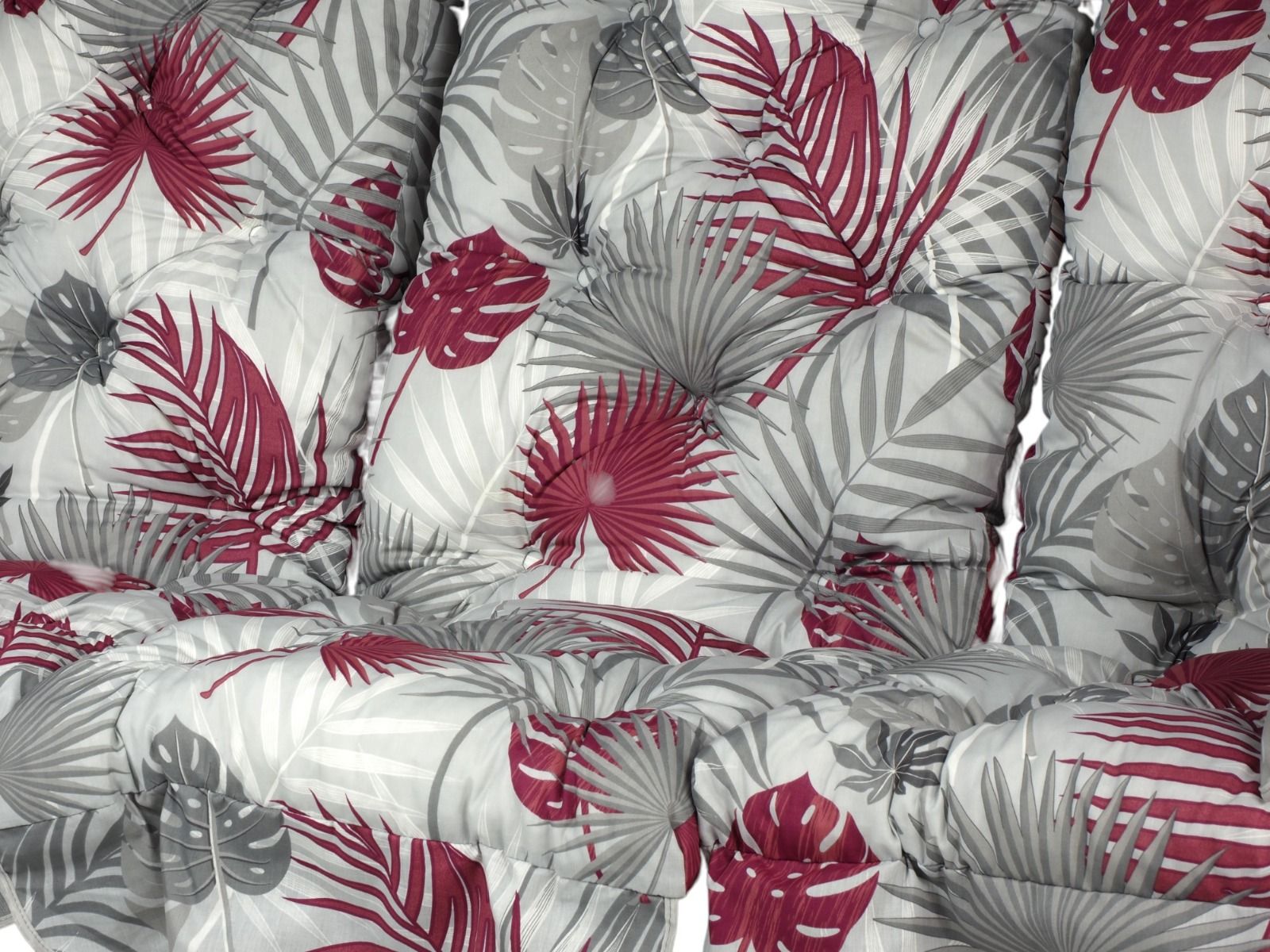 Stockholm keinun pehmusteet 165 cm, lehtikuvio punainen