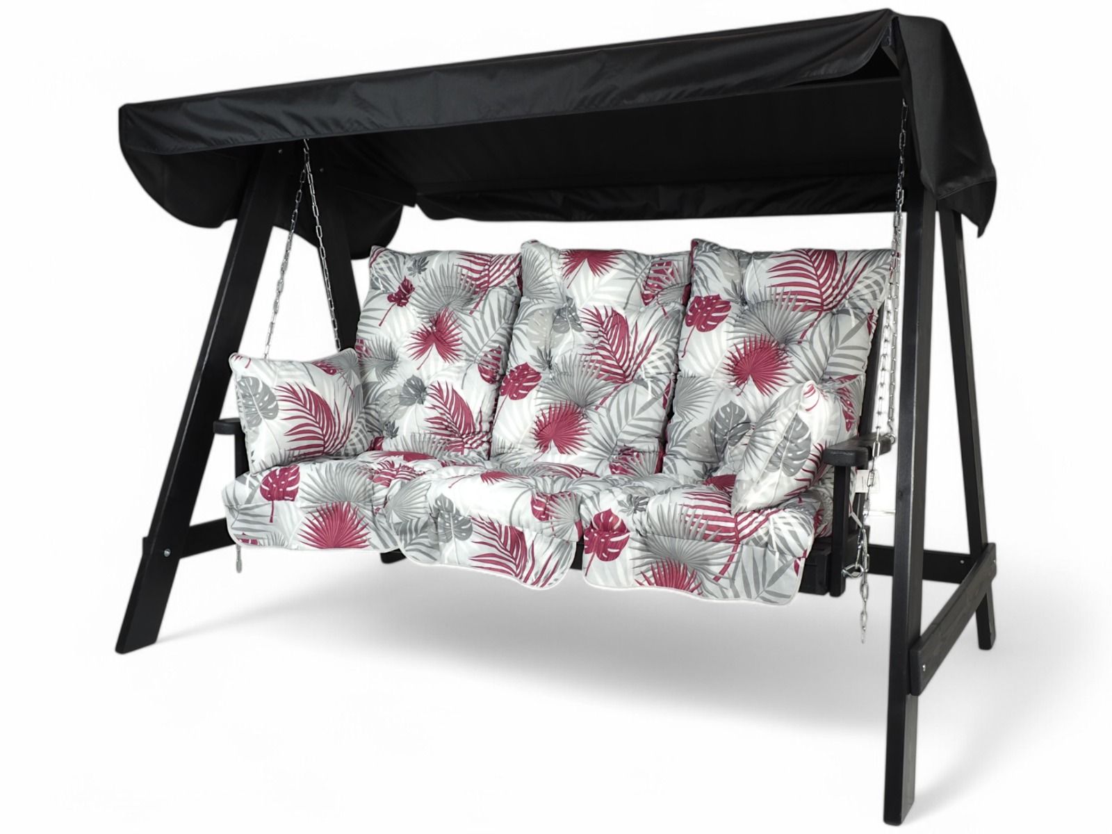 Stockholm keinun pehmusteet 165 cm, lehtikuvio punainen