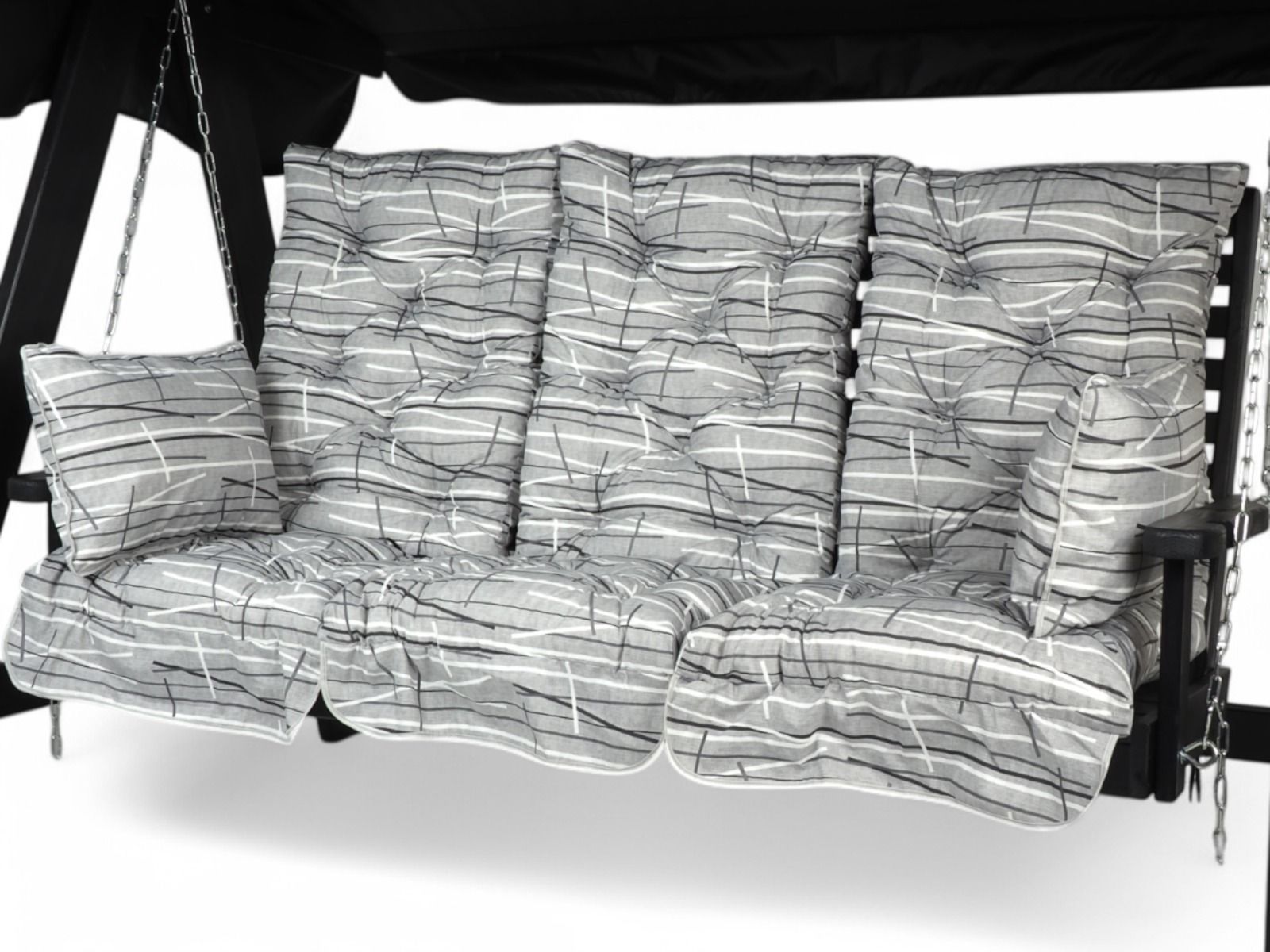 Keinun pehmusteet harmaa viivakuosi