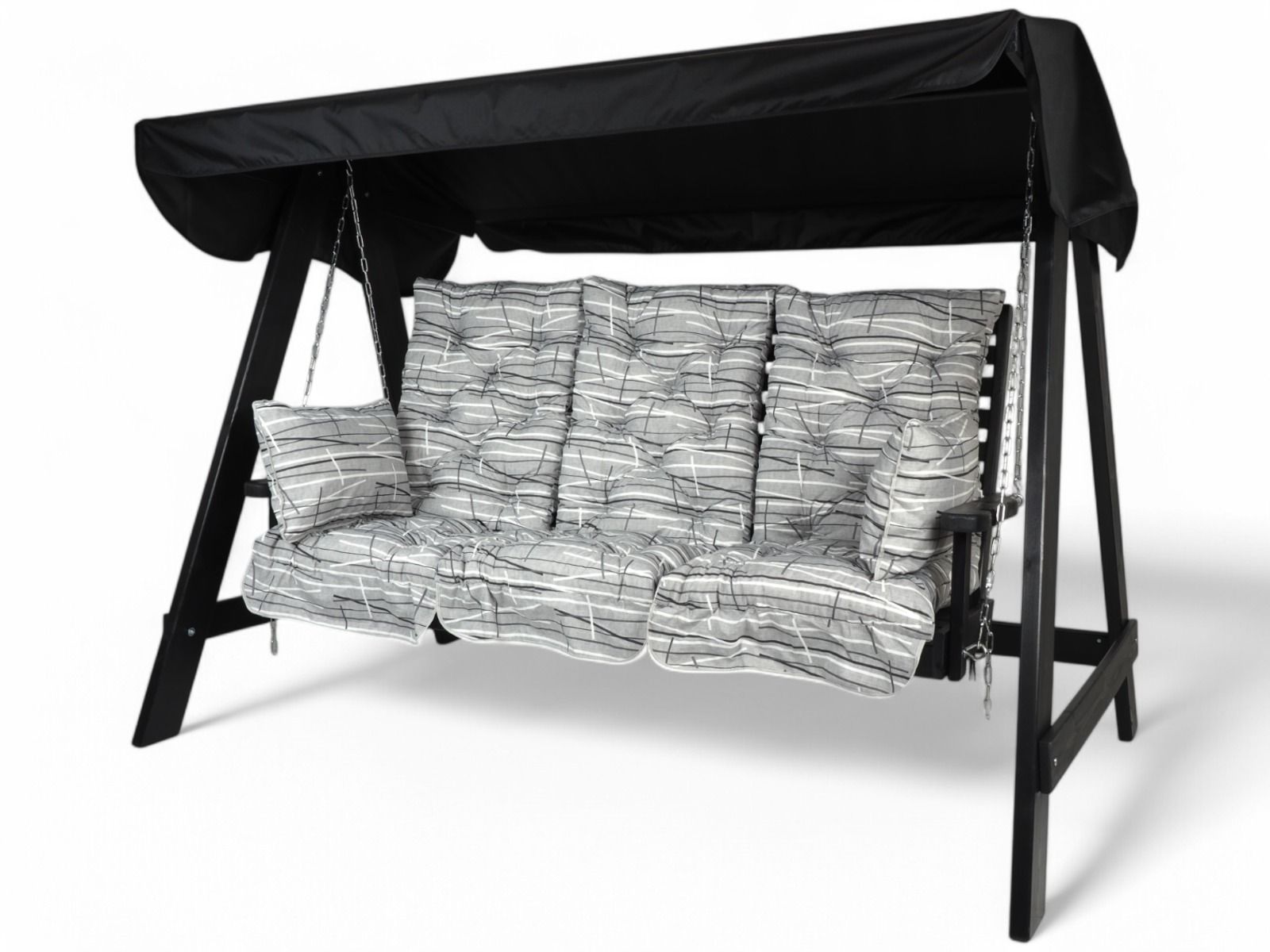 Stockholm keinun pehmusteet 165 cm, harmaa viivakuosi