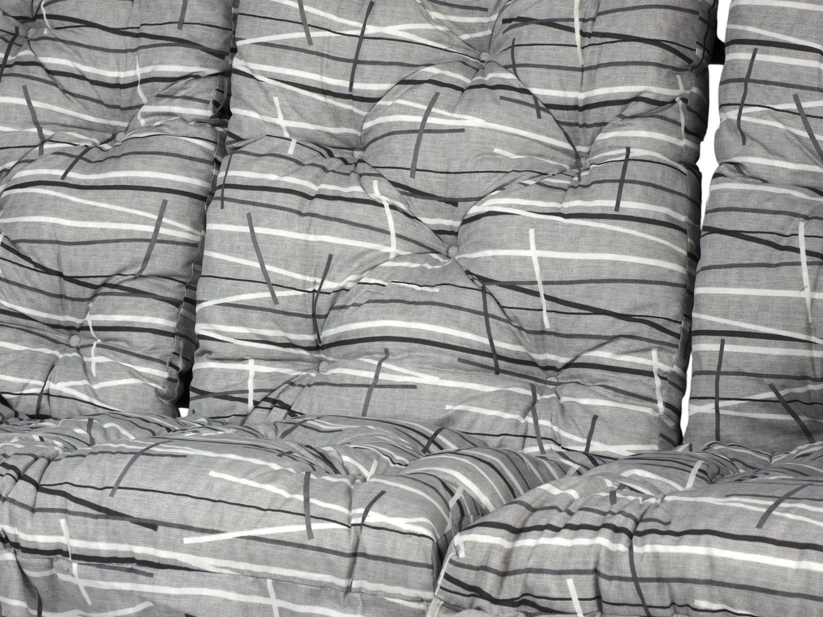 Stockholm keinun pehmusteet 165 cm, harmaa viivakuosi