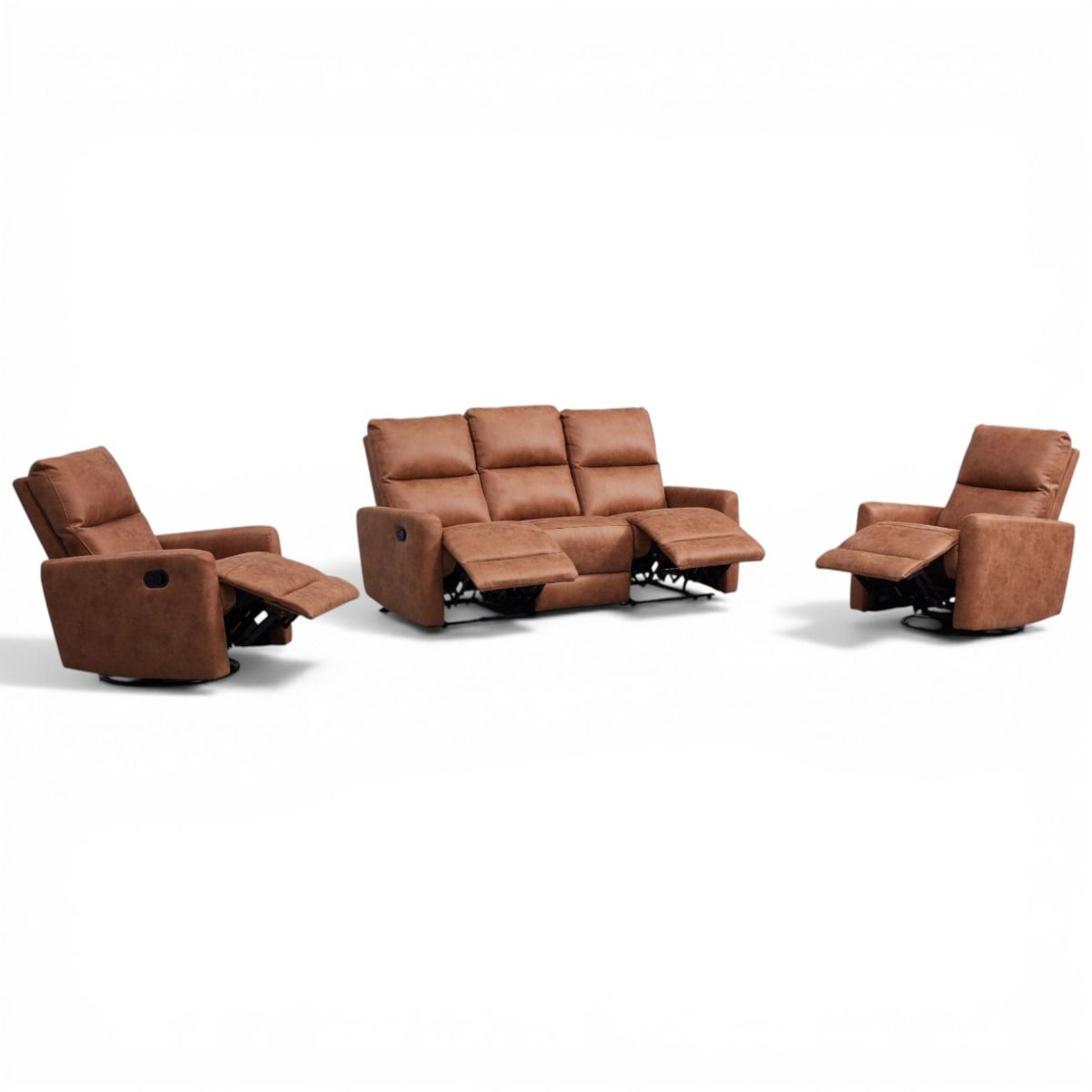 Kentucky 3+1+1 sohvakalusto mekanismeilla, konjakin ruskea