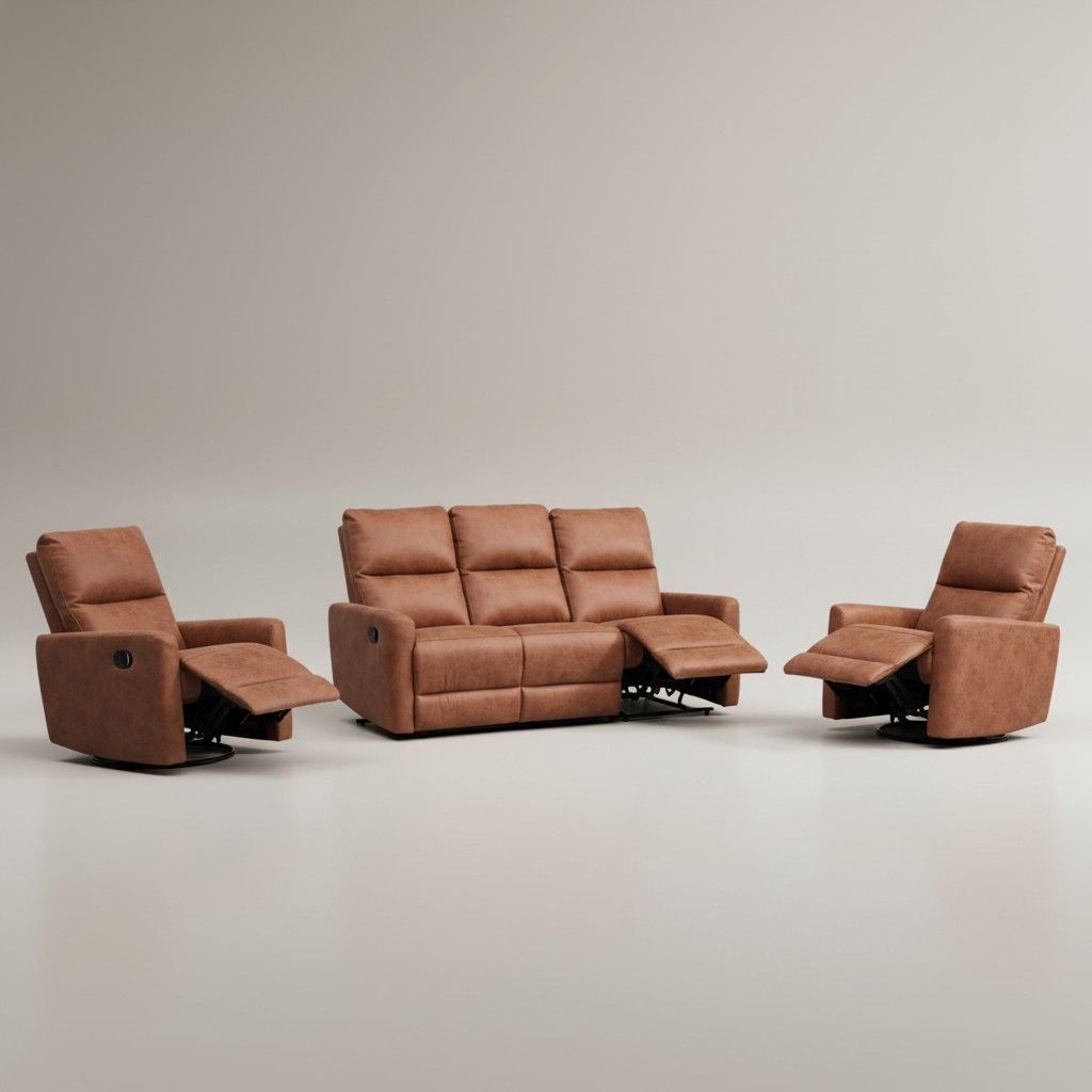 Kentucky 3+1+1 sohvakalusto mekanismeilla, konjakin ruskea