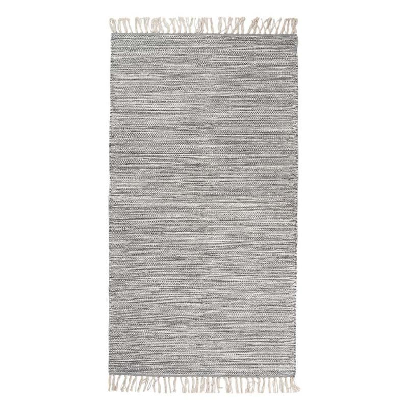 Kesälahti harmaa puuvillamatto. maton paksuus on 6mm ja mattoa voi pitää molemmin puolin