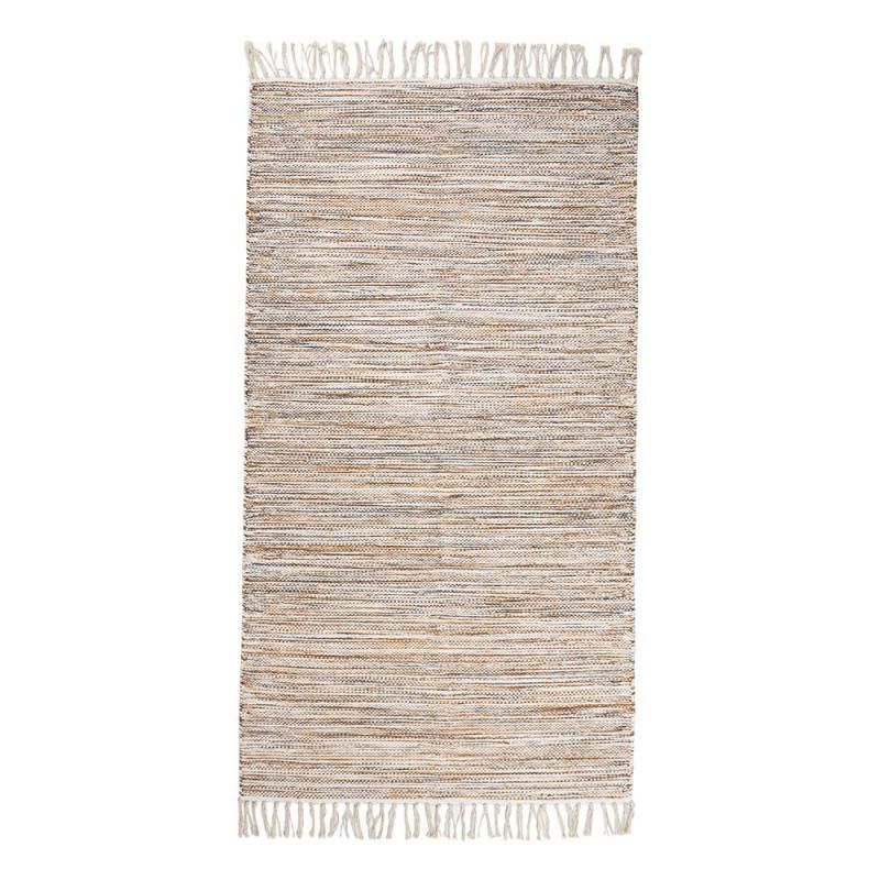 Kesälahti ruskea-harmaa puuvillamatto, maton paksuus on6mm ja mattoa voi pitää molemmin puolin