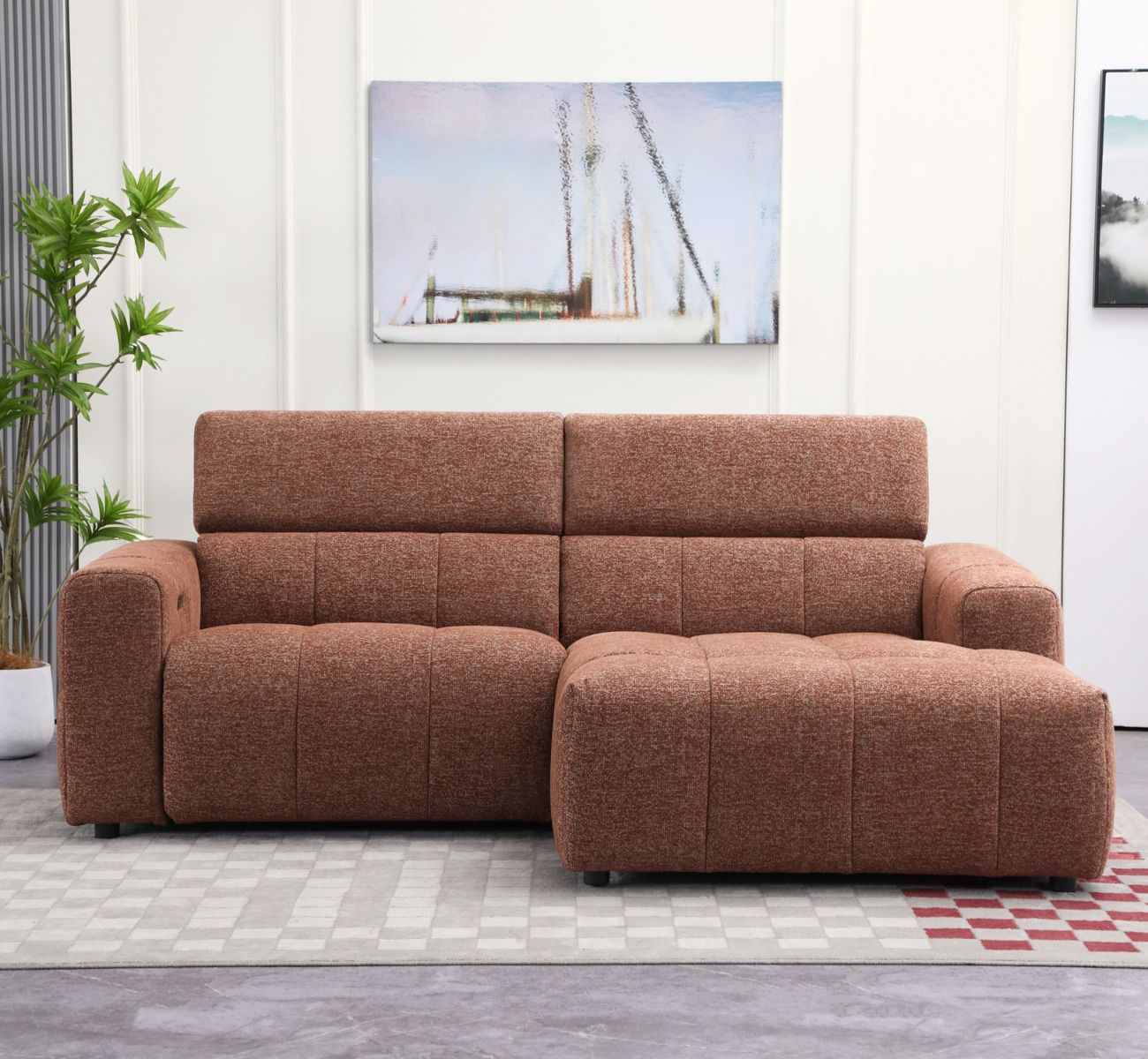 Kevin divaanisohva sähkömekanismilla, oranssi