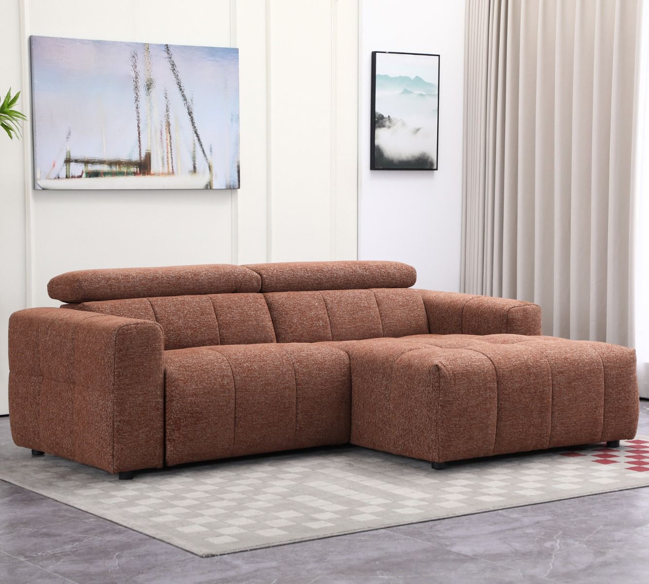 Kevin divaanisohva sähkömekanismilla, oranssi