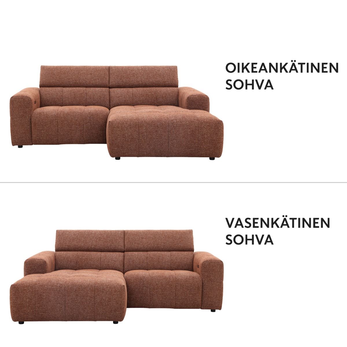 Kevin divaanisohva sähkömekanismilla, oranssi