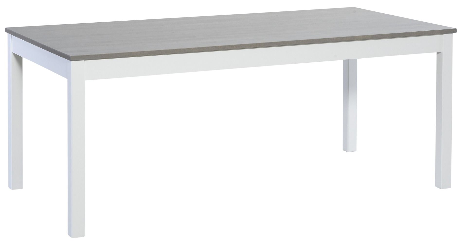 Koivu ruokaryhmä 180x90 + 6 Luoto tuolia, valko-harmaa