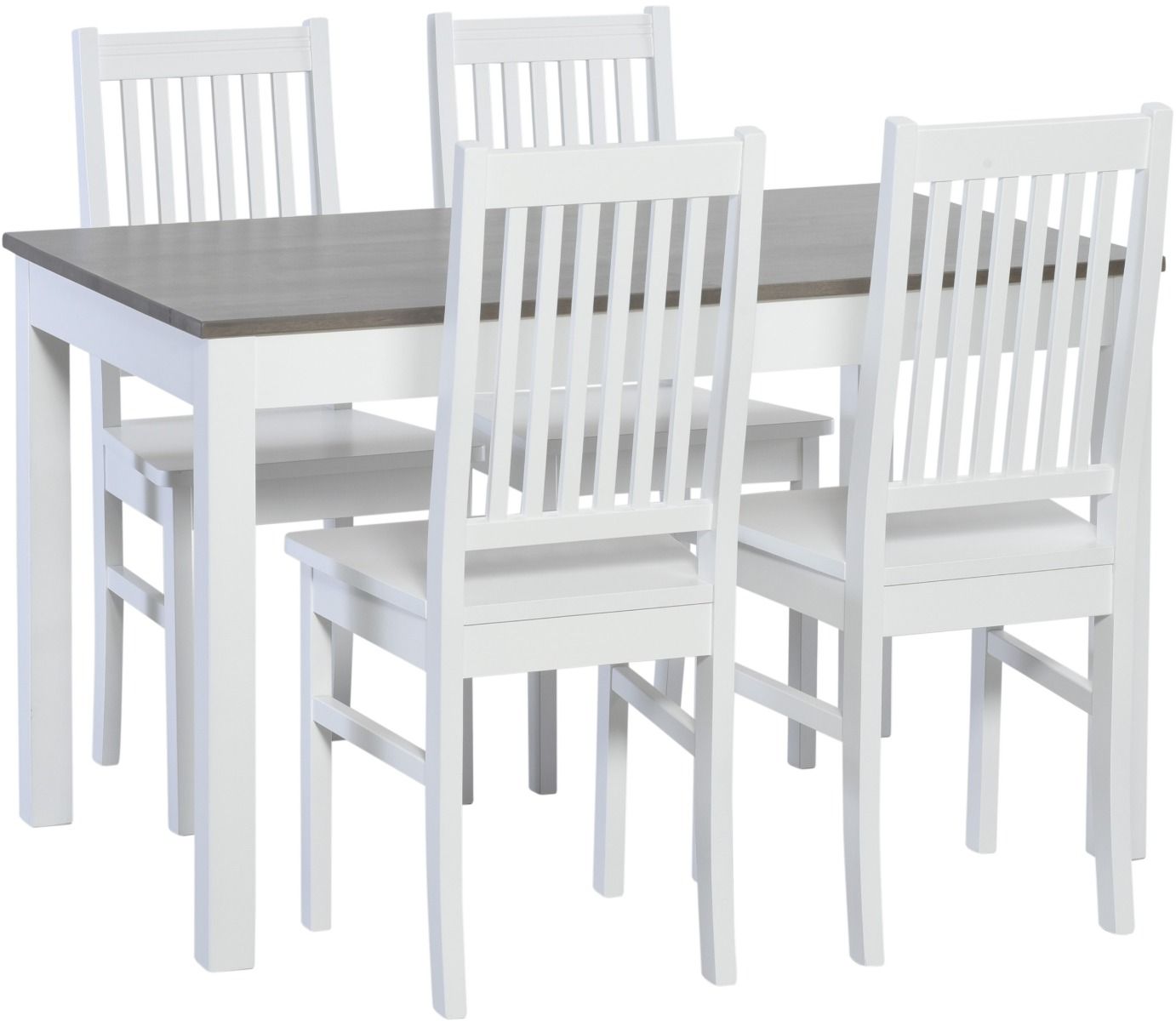 Koivu ruokapöytä 120x75 cm, valkoinen/harmaa