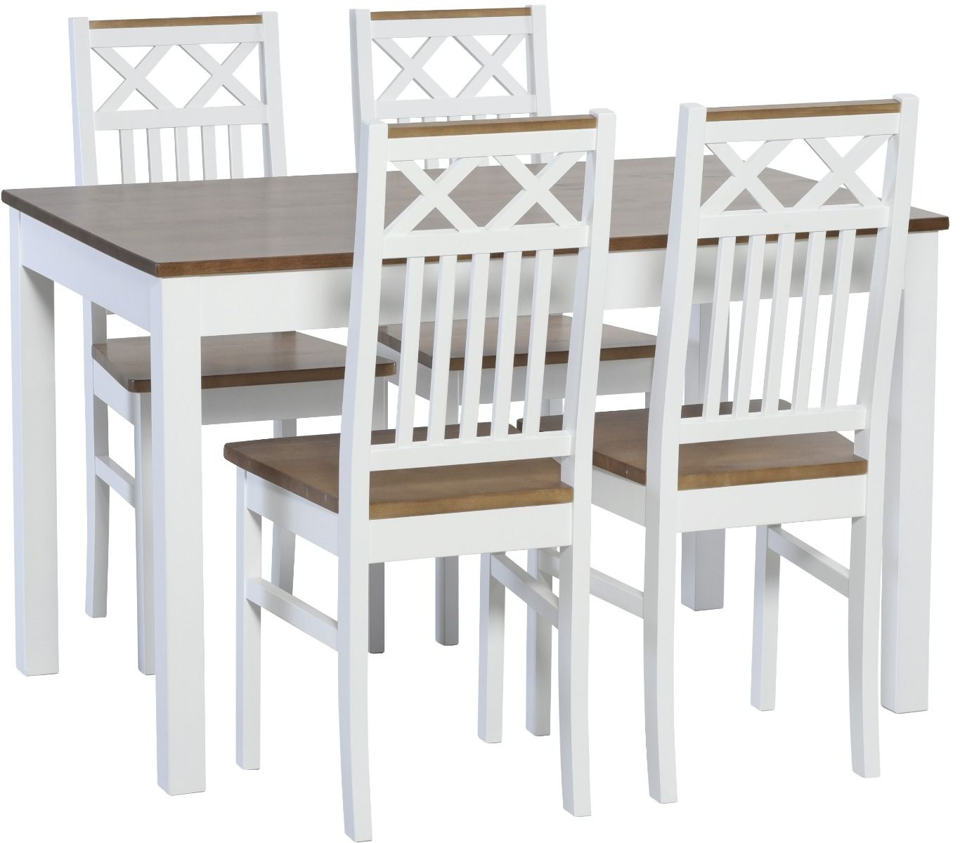 Luoto ruokapöydän tuoli, valkoinen/pähkinä