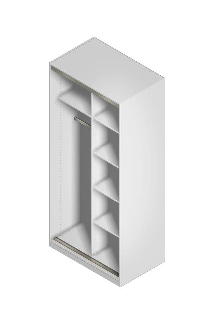 Niemi Capo-liukuovikaappi 100 x 220 x 62 cm sisä