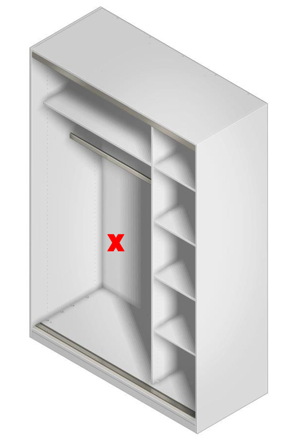 Niemi Capo-liukuovikaappi 150 x 220 x 62 cm