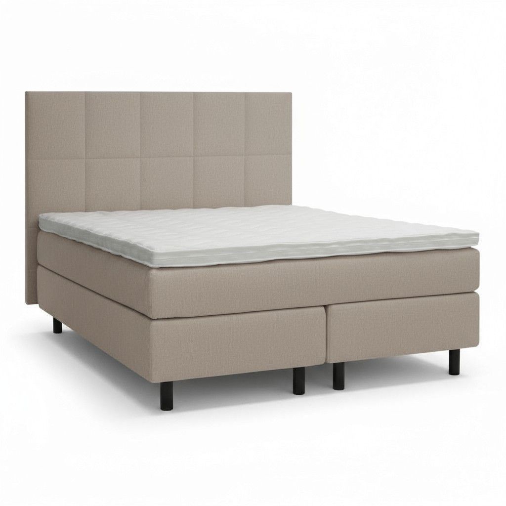 Komia 160x200 cm jenkkisänky + sängynpääty, taupe