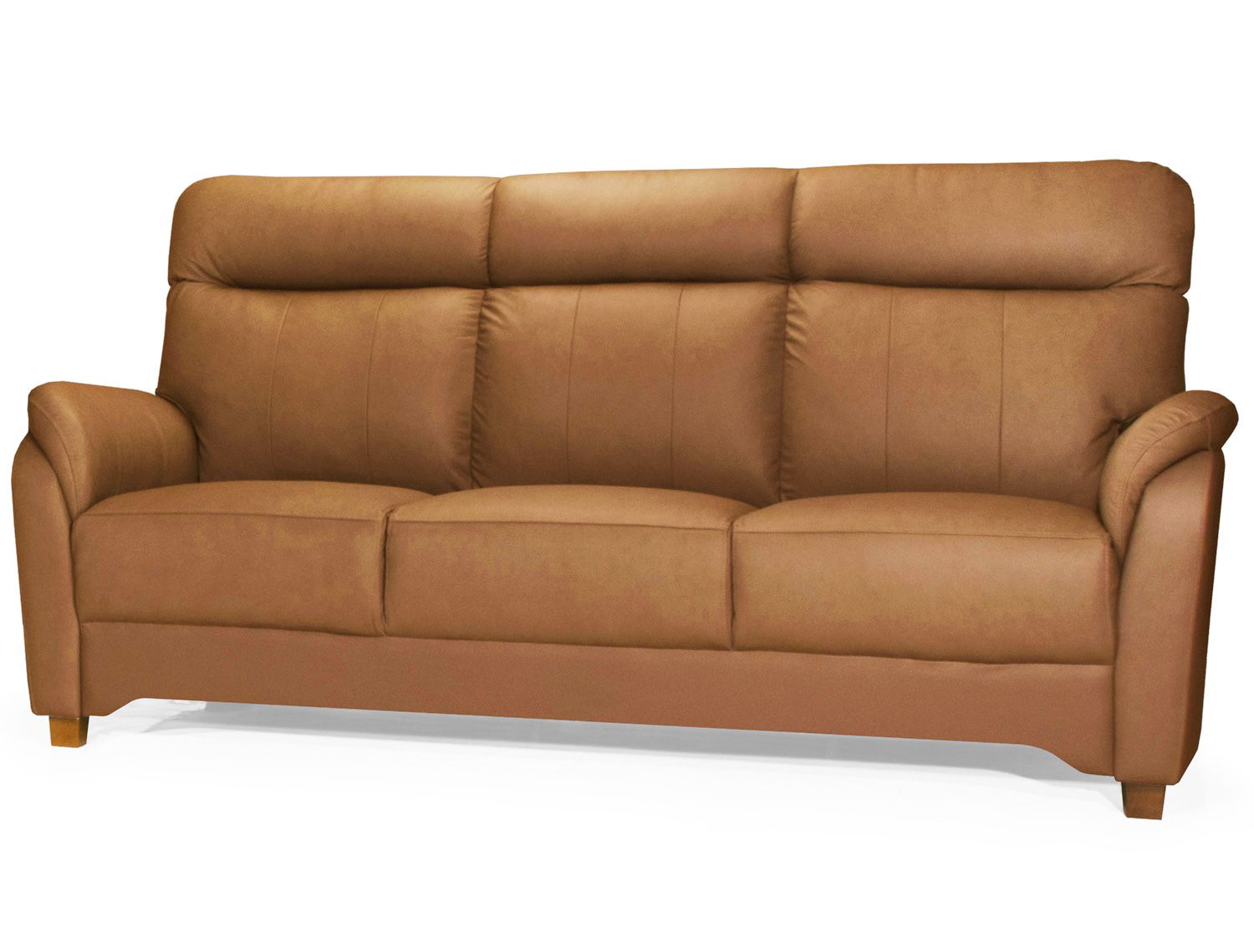 Ruskea kotimainen nahkasohva