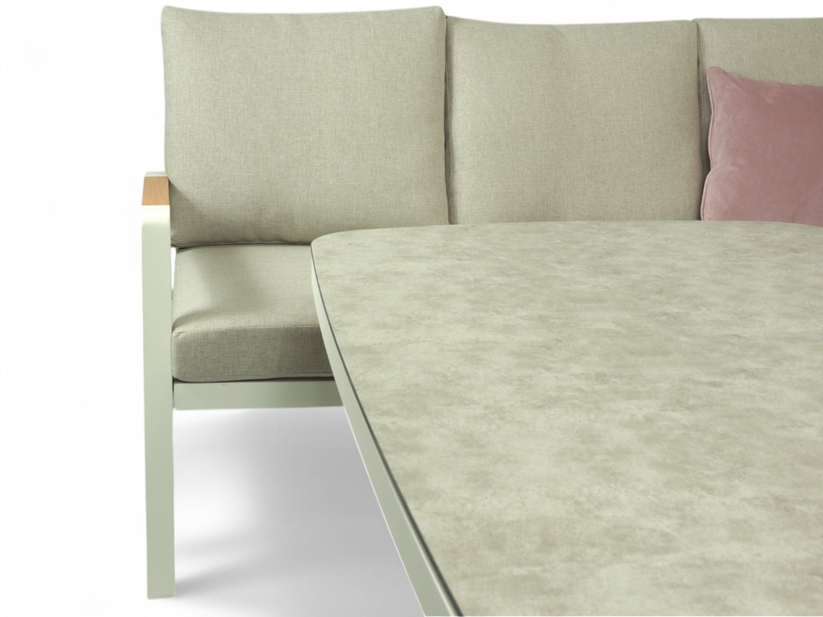 Kustavi kulmasohva terassille, vaalea